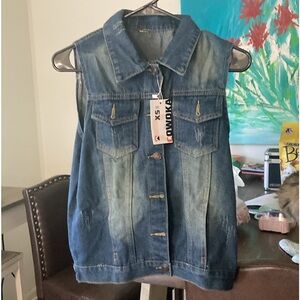 Denim Sleeveless Jacket